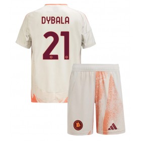 Dětské fotbalový komplet AS Roma Paulo Dybala #21 Venkovní košile 2024-25 Krátkým Rukávem